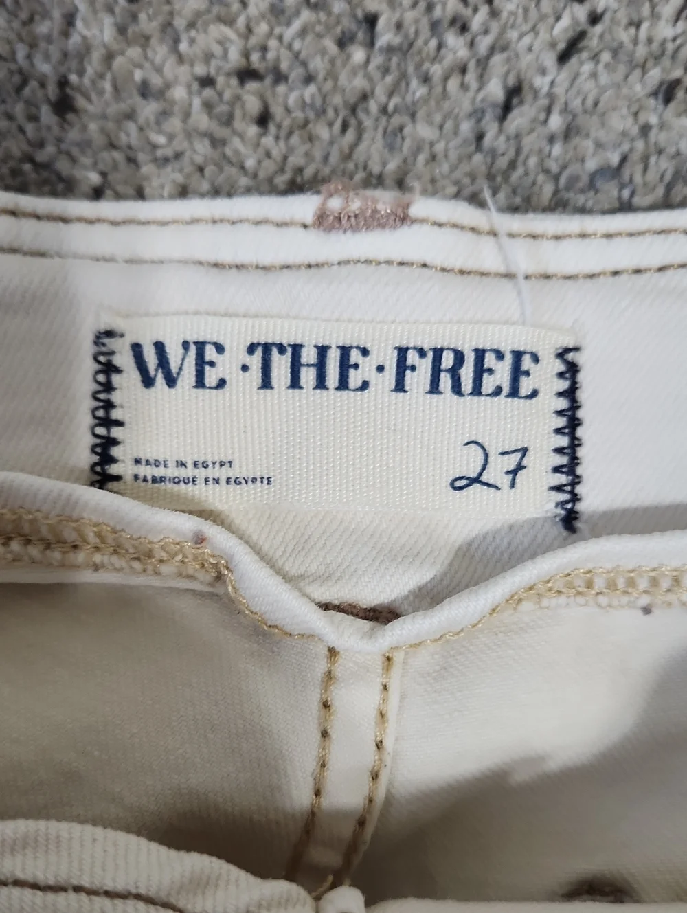 Free People We The Free Level Up Slit Slim Flare Jeans in Bone Size 27